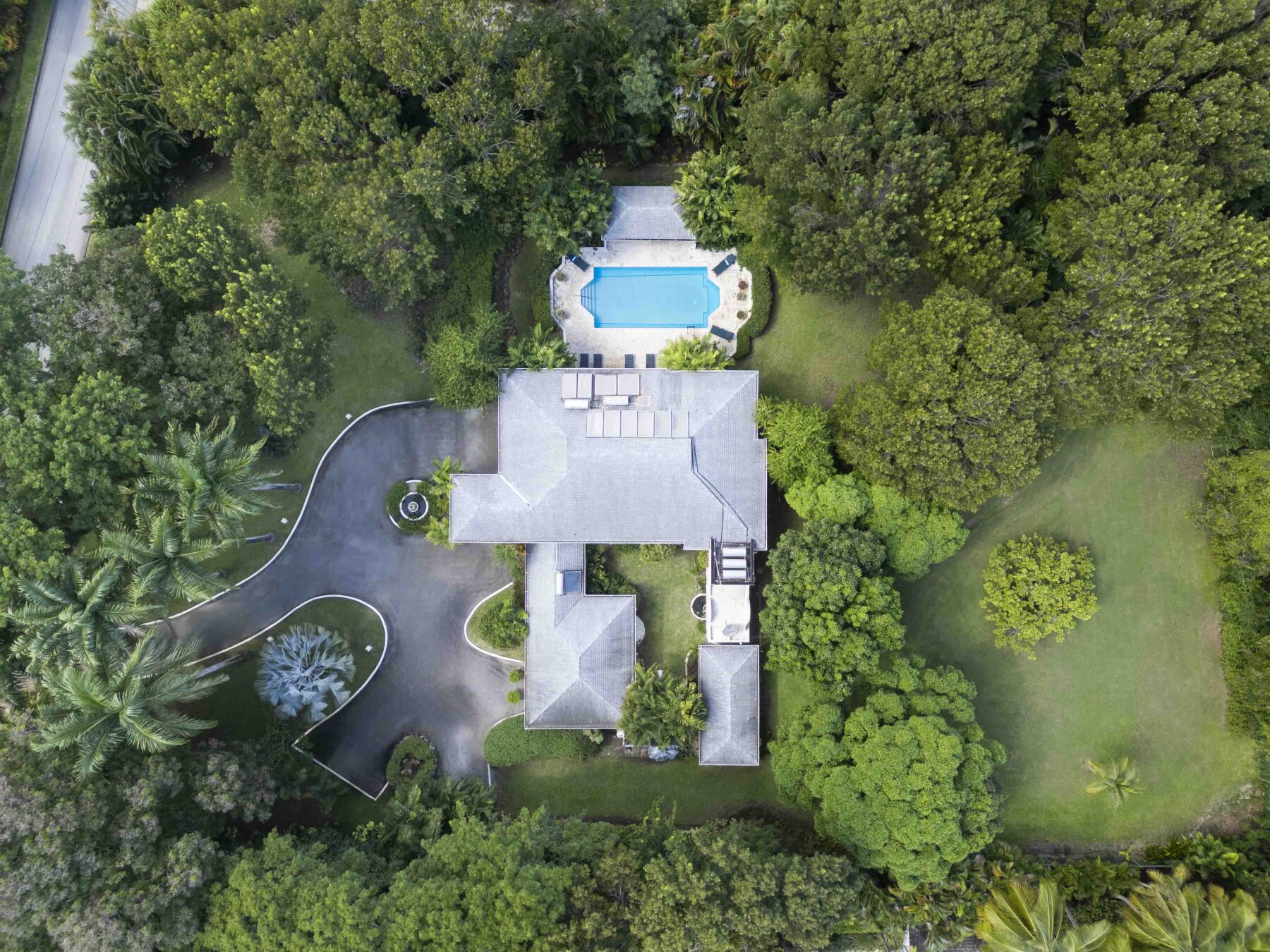 Sandy Lane Dene Court property drone view 1