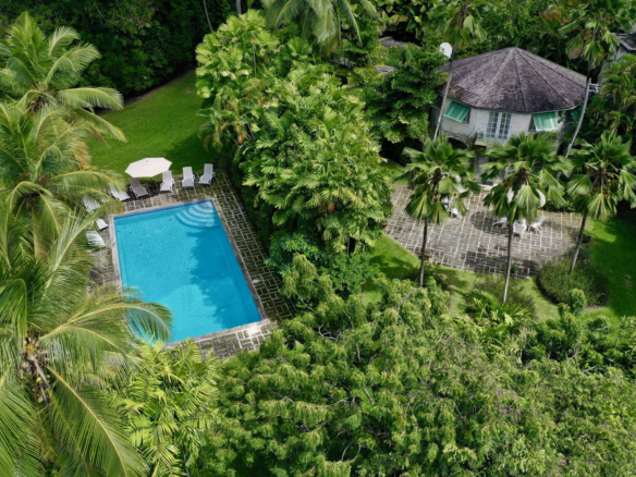 Sandy Lane Evergreen drone pool exterior