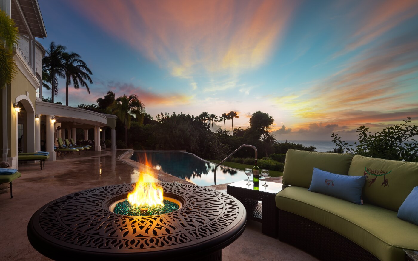 Sugar Hill Monkey Hill Fire Pit Dusk Shot