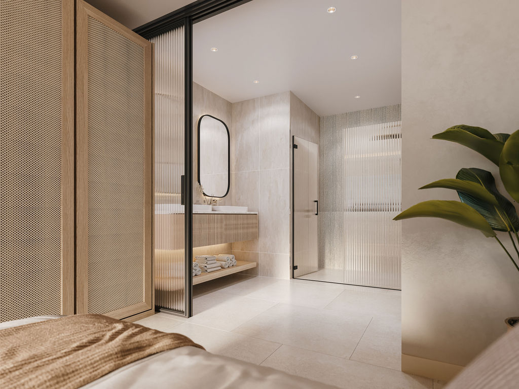 Bijou Unit 2 Primary Bedroom En Suite CGI