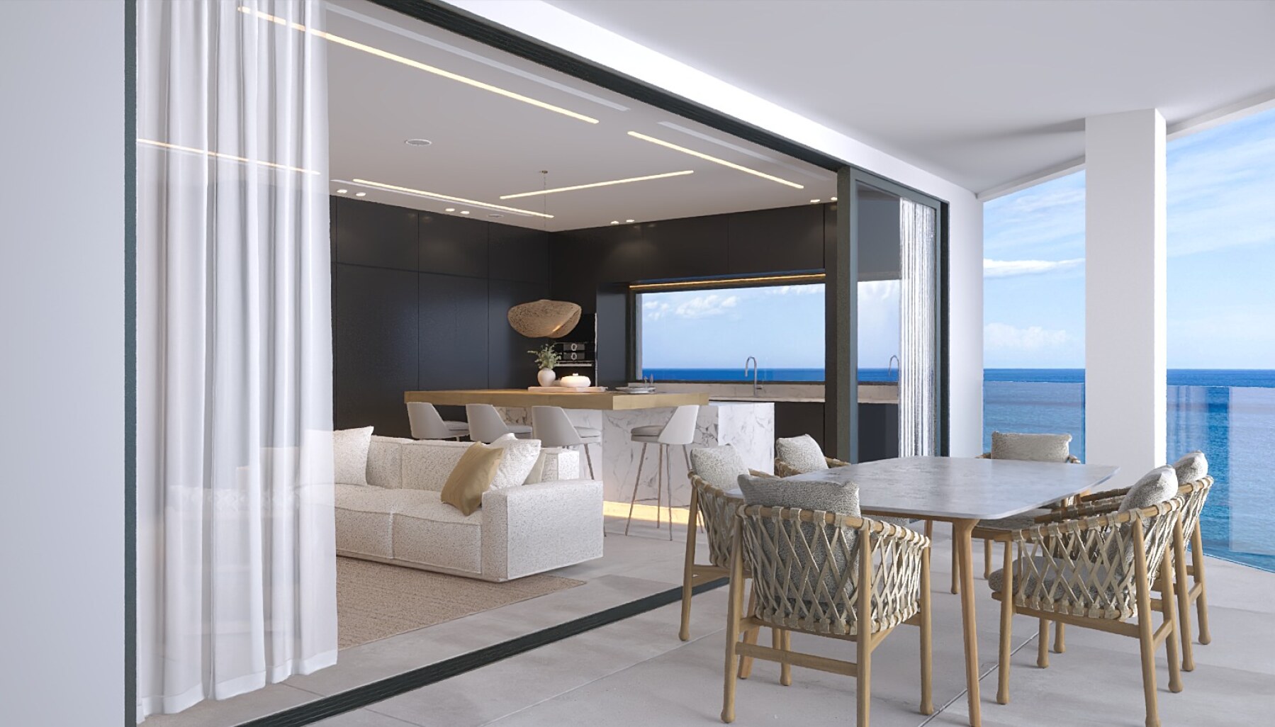 Dolce Vita Balcony and open doors into living area