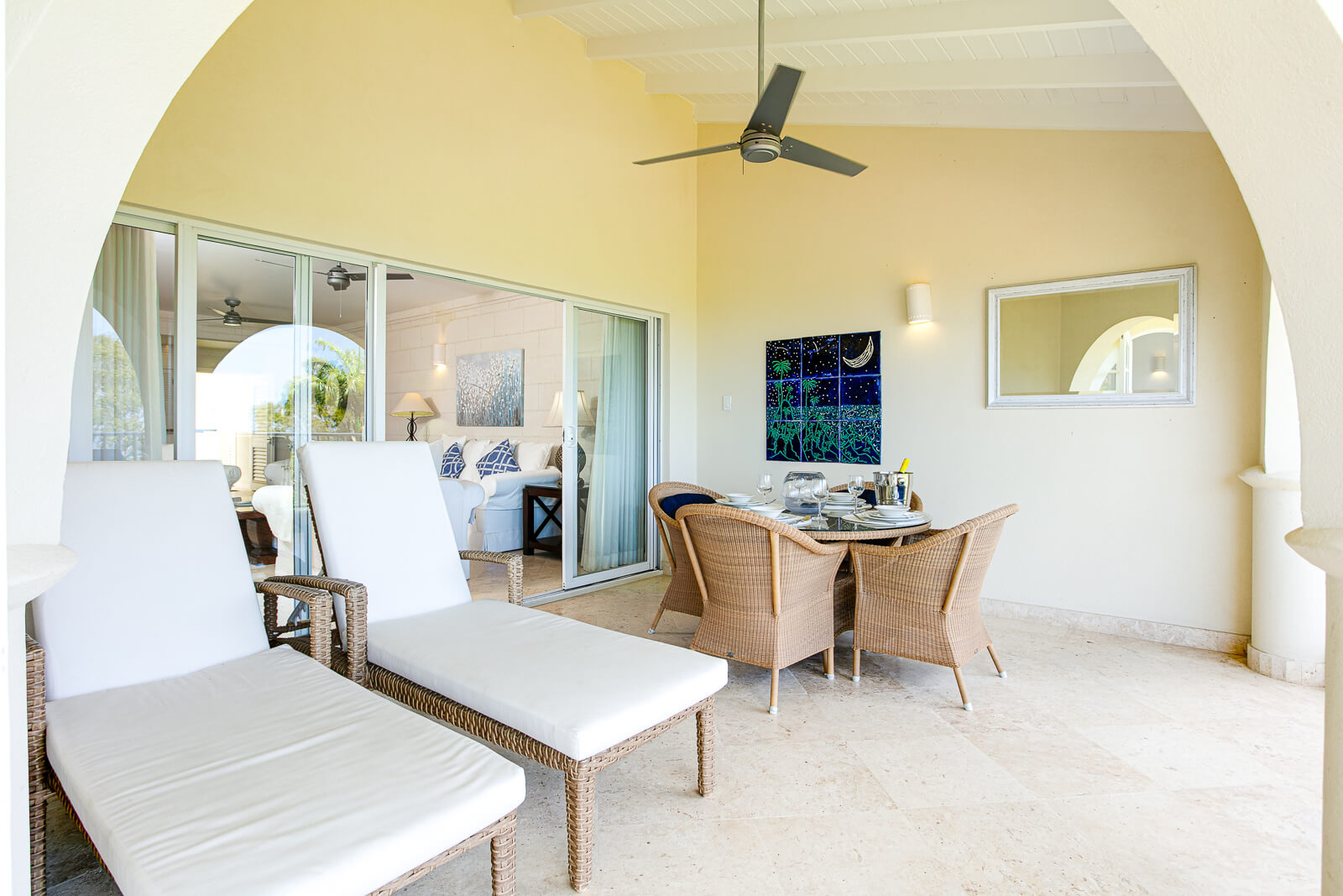 Royal apartment 132 royal westmoreland balcony lounge chairs dining