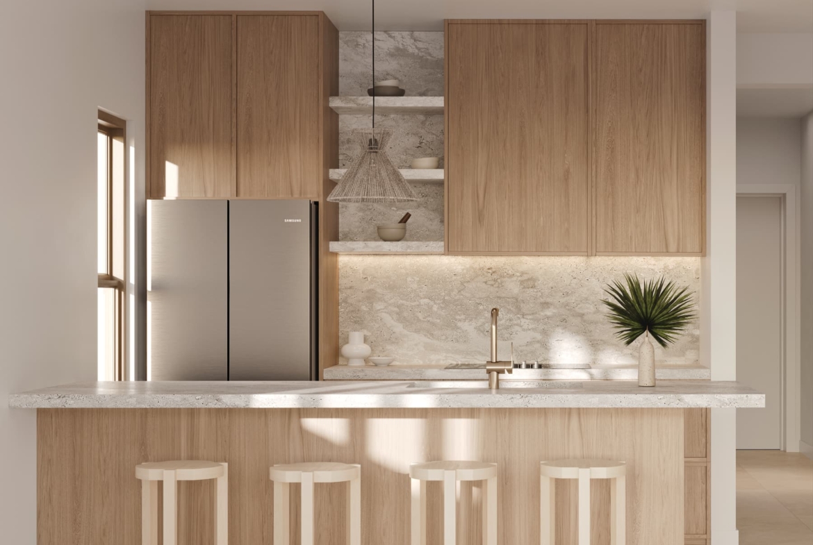 18 Porters Palms Barbados kitchen LR